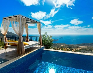 Kaş Bezirgan'da Deniz ve Doğa Manzaralı, Özel Havuzlu, Balayı Villası - 4