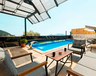 Kaş İslamlar'da Muhteşem Doğada, Yetişkin ve Çocuk Havuzlu, Lüks Villa - 3