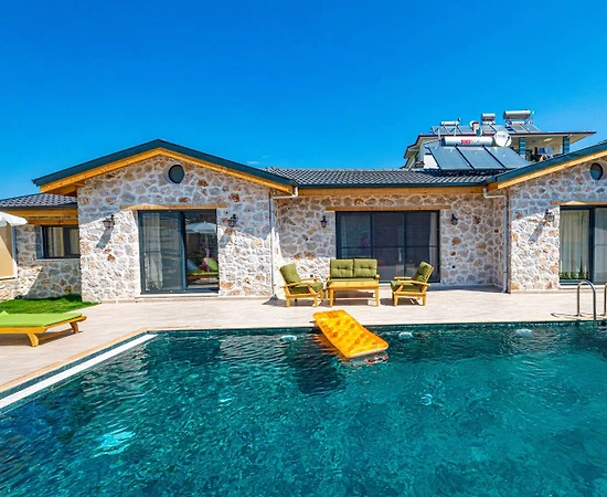 Fethiye Eldirek'te Taş Mimarili, Özel Havuzlu, 4 Kişilik Villa - 1