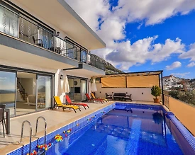 Kaş Bezirgan'da Deniz Manzaralı, Özel Havuzlu, 2+1 Villa - 3