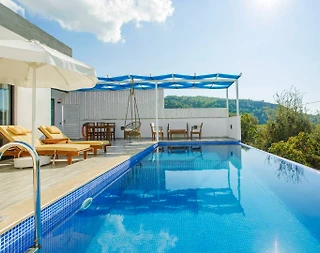 Kaş Üzümlü'de Eşsiz Doğa Manzaralı, Özel Havuzlu, Jakuzili Villası - 3