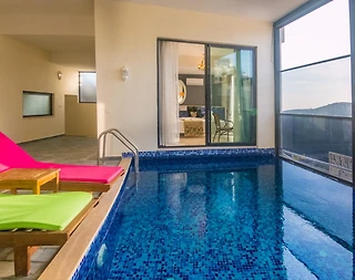 Kaş İslamlar'da Manzarası Denize Açılan, Özel Havuzlu, Lüks Villa - 5