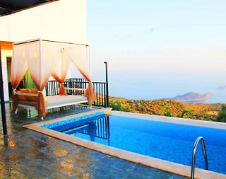 Kalkan Bezirgan'da Muhteşem Deniz Manzaralı, Özel Havuzlu, 1+1 Villa - 1