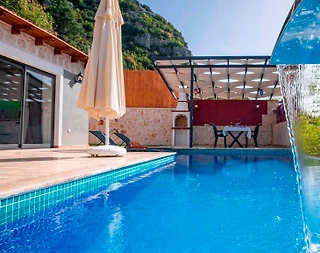 Kaş İslamlar'da Gözlerden Uzak, Özel Havuzlu, Jakuzili, Taş Villa - 3