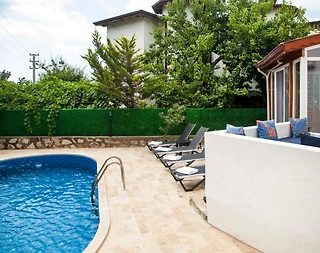 Datça Merkez'de Deniz Manzaralı, Özel Havuzlu, Kiralık Villa - 3