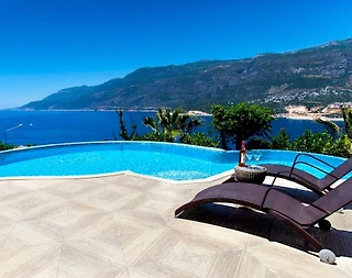 Kaş Andifli'de Deniz Manzaralı, Özel Havuzlu, 6 Kişilik Kiralık Villa - 1