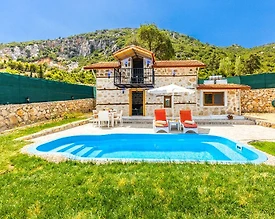 Kalkan İkizce'de Taş Mimarili, Özel Havuzlu, Geniş Bahçeli Villa - 2