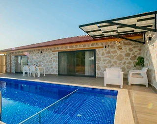Kaş İslamlar'da Taş Mimarili, Özel Havuzlu, Modern Tasarımlı Villa - 4