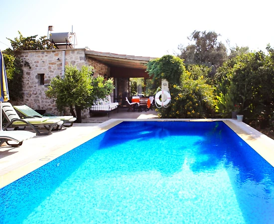 Bodrum Bitez'de Mandalina Ağaçları İçerisinde, Özel Havuzlu, Taş Villa - 1