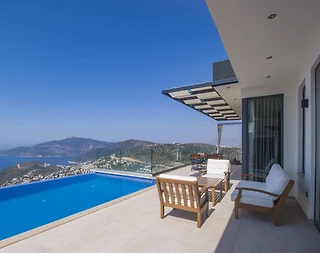 Kaş Bezirgan'da Deniz Manzaralı, Sonsuzluk Havuzlu, Jakuzili Villa - 5