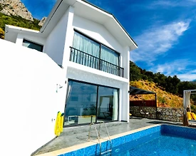 Kaş Bezirgan'da Deniz ve Doğa Manzaralı, Özel Havuzlu, Balayı Villası - 2