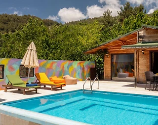 Kalkan İslamlar'da Eşsiz Doğa Manzaralı, Özel Havuzlu, Kiralık Villa - 1