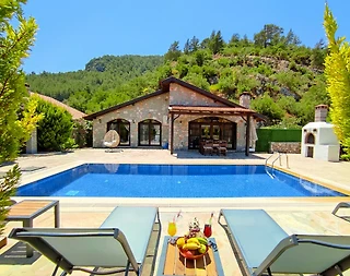 Fethiye Kayaköy'de Doğa İle İç İçe, Özel Havuzlu, Taş Villa - 1