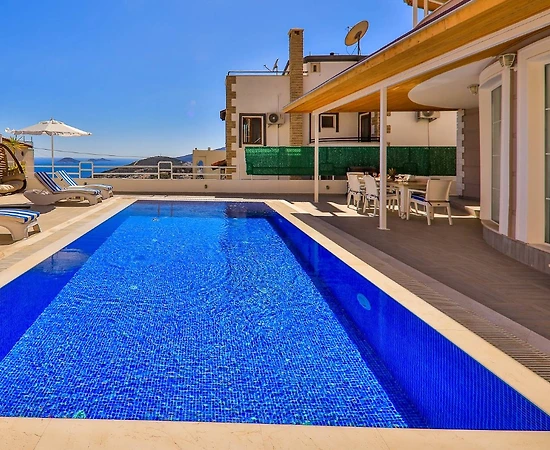 Kalkan Merkez'de Enfes Deniz Manzaralı, Özel Havuzlu, Yazlık Villa - 1