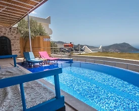 Kaş İslamlar'da Muhteşem Deniz Manzaralı, Özel Havuzlu, Romantik Villa - 3