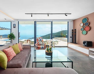 Kaş İslamlar'da Enfes Deniz Manzaralı, Özel Havuzlu, Konforlu Villa - 5