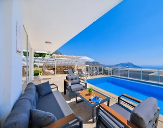 Kalkan'da Kalabalık Ailelere Uygun, Sonsuzluk Havuzlu, Kiralık Villa - 3