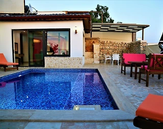 Kaş Bezirgan'da Doğa ve Deniz Manzaralı, Özel Havuzlu, Balayı Villası - 3