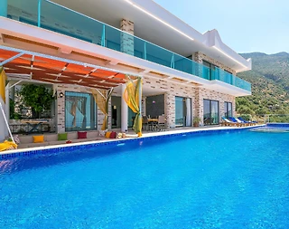 Kaş İslamlar'da Deniz Manzaralı, Özel Isıtmalı Havuzlu, Lüks Villa - 3