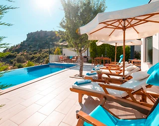 Antalya Kaş'ta Doğayla İç İçe, Özel Havuzlu, Jakuzili, Kiralık Villa - 3