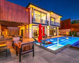 Kalkan Akbel'de Spor Aletli, Kapalı ve Isıtmalı, Özel Havuzlu Villa - 2