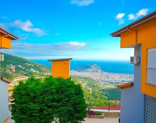 Alanya Bektaş'ta Eşsiz Deniz Manzaralı, Ortak Havuzlu, 1+1 Suite - 5