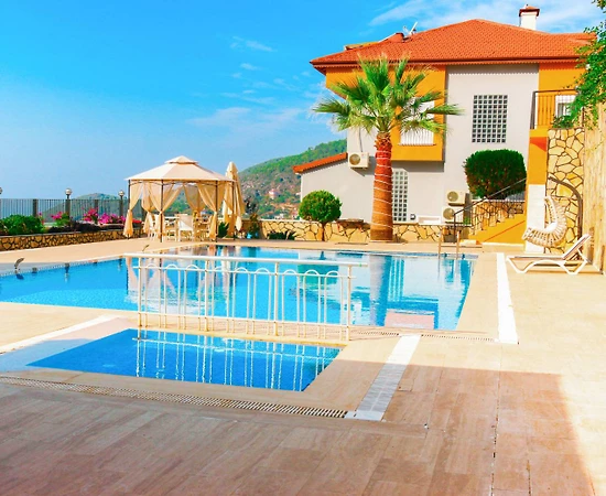 Alanya Bektaş'ta Eşsiz Deniz Manzaralı, Ortak Havuzlu,  1+1 Suite - 1