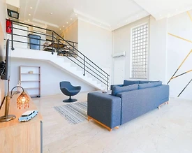 Alanya Bektaş'ta Deniz Manzaralı, Ortak Havuzlu, 1+1 Kiralık Suite - 2