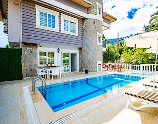 Alanya Sugözü'nde Doğa ve Deniz Manzaralı, Özel Havuzlu, Kiralık Villa - 2