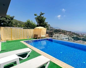 Alanya Büyükhasbahçe'de Merkeze Yakın, Özel Havuzlu, Balayı Villası - 3
