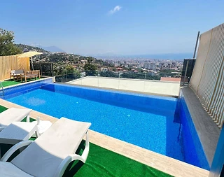 Alanya Büyükhasbahçe'de Merkeze Yakın, Özel Havuzlu, Balayı Villası - 4