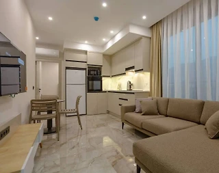 Alanya Oba'da Özel Plajlı, Ortak Havuzlu, Konforlu Suite - 5