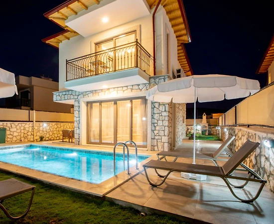 Kaş Çukurbağ'da Doğa Manzaralı, Özel Havuzlu, Ferah Villa - 1