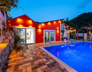 Antalya Kaş'ta Doğa İçerisinde, Özel Havuzlu, Kiralık Balayı Villası - 4