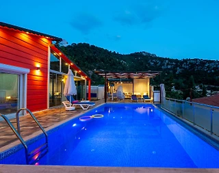 Antalya Kaş'ta Doğa İçerisinde, Özel Havuzlu, Kiralık Balayı Villası - 5