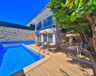 Antalya Kaş'ta Modern Tasarımlı, Özel Havuzlu, Jakuzili Kiralık Villa - 1
