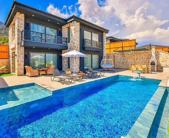 Muğla Seydikemer'de Deniz Manzaralı, Özel Havuzlu, Jakuzili Villa - 1