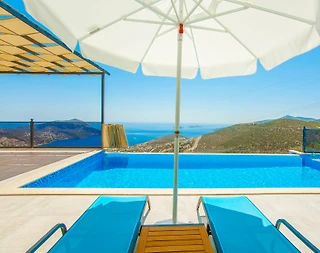 Kalkan Akbel'de Eşsiz Deniz Manzaralı, Sonsuzluk Havuzlu, Kiralık Villa - 4