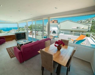 Kaş Kalkan'da Merkeze ve Denize Yakın, Jakuzili, 2 Kişilik Suit - 5