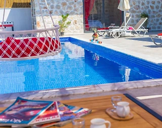 Kaş Yeşilköy'de Taş Mimarili, 4 Kişilik, Jakuzili, Kiralık Villa - 3