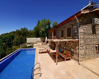Kaş İslamlar'da Taş ve Ahşap Mimarili, Özel Havuzlu, 4 Kişilik Villa - 4