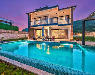 Kaş Ağullu'da Muhteşem Doğa Manzaralı, Özel Havuzlu, Jakuzili Villa - 4