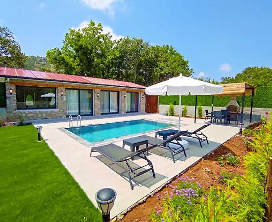 Fethiye Kayaköy'de Balayı Çiftlerine Uygun, Özel Havuzlu, Kiralık Villa - 1