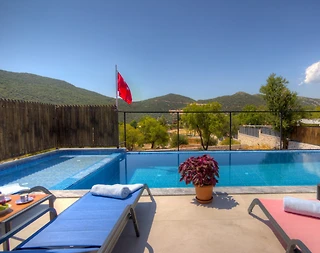 Kaş Sarıbelen'de, Doğa Manzaralı, Özel Havuzlu, Kiralık Villa - 5