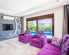 Kaş Andifli'de Özel Havuzlu, Jakuzili, 2+1 Kiralık Modern Villa - 2