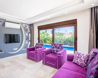 Kaş Andifli'de Özel Havuzlu, Jakuzili, 2+1 Kiralık Modern Villa - 5