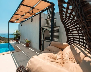 Kaş Kördere'de Muhteşem Deniz Manzaralı, Özel Havuzlu, Kiralık Villa - 2