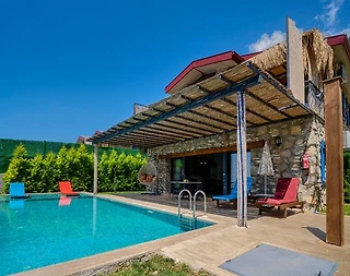 Fethiye Faralya'da Deniz ve Doğa Manzaralı, Özel Havuzlu, 2+1 Villa - 1