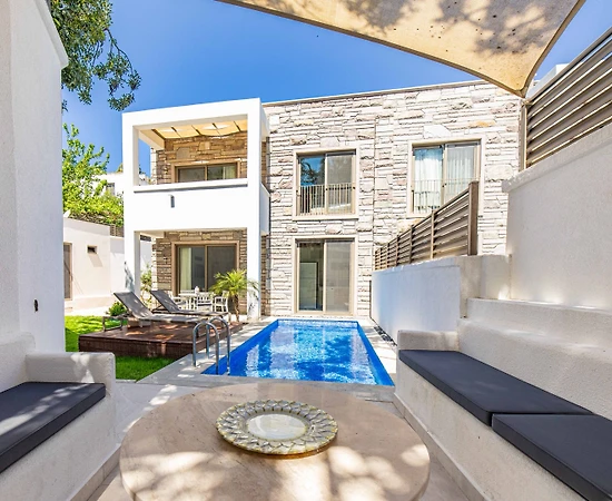 Bodrum Gürece'de Tasarımıyla Göz Dolduran, Merkezi Konumda, Kiralık Villa - 1