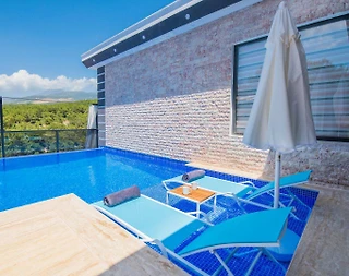 Kaş İslamlar'da Modern Tasarımlı, Özel Havuzlu, Balayı Villası - 4